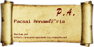 Pacsai Annamária névjegykártya